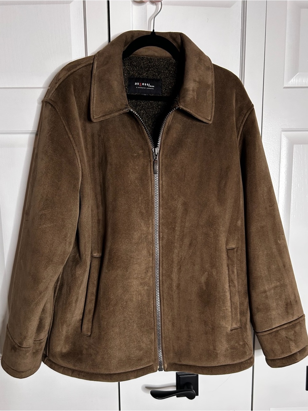 Men’s Brown Suede Zip-Front Jacket